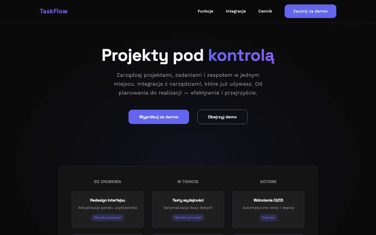 Saas Dark Taskflow preview